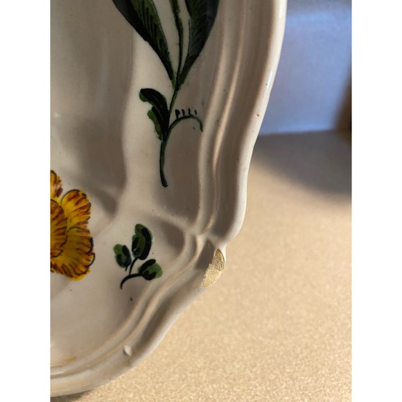 Vintage ‘LAB’  Italy Handpainted Pink Yellow Blue Floral Dinner Plates (4) - Picture 5 of 5